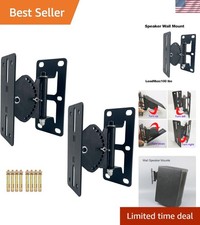 Adjustable Speaker Wall Mount - Heavy-Duty Design, 100lbs Capacity, 2-Pack