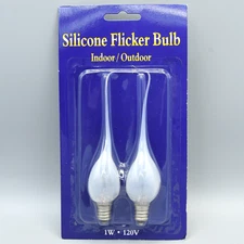 Silicone Flicker Bulb 2 Pack 120V 1 Watt Indoor Outdoor