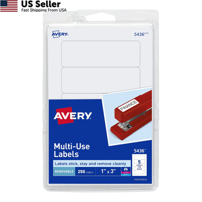 Avery  Multi-Use Removable Labels, 1'' x 3'', Print or Write ID x 0