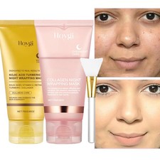 Kojic Acid Turmeric Collagen Night Wrapping Mask Overnight Peel Off Facial Mask