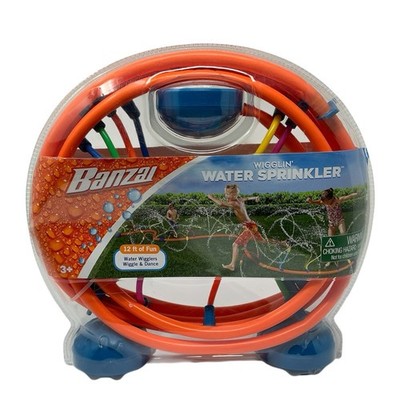 Banzai Wigglin Water Sprinkler Wiggler Toy Kids Outdoor Fun Summer 12 Ft 