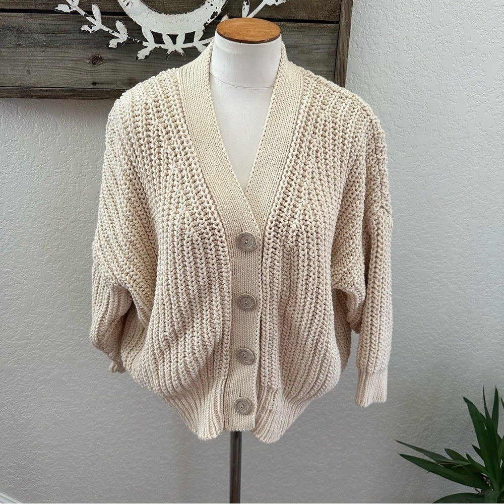 Babaa no. 18 Cream Button-Up Cotton Women's Sweater | eBay