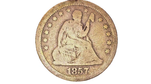 1857 seated liberty quarter