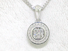 Brillant Anhänger 585 Weißgold 14Kt Gold 4 Brillanten total 0,08ct Wesselton