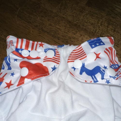 Diaper Cover Reusable USA Patriotic July Print Cloth  One Size Reusable Mafia - Afbeelding 6 van 10