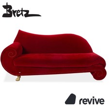 Bretz Gaudi Stoff Samt Dreisitzer Rot Gold Sofa Couch