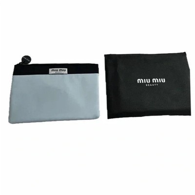 New Miu Miu Light Blue and Black Beauty Pouch | eBay