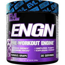 EVL ENGN Pre Workout w/ Creatine: Intense, Hardcore Formula Grape 30srv BB 12/25