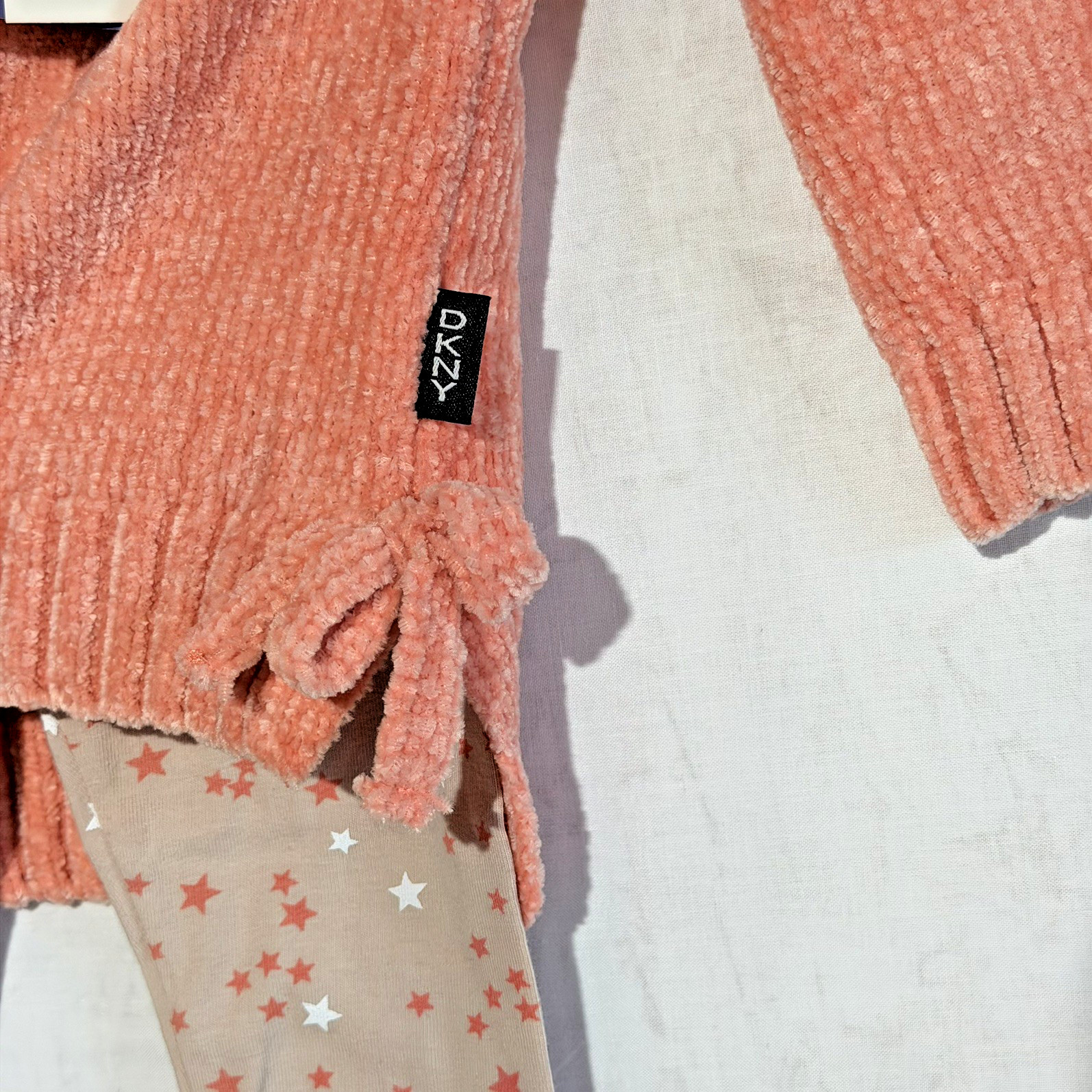 DKNY Toddler Girl's 2-Piece Chenille Sweater and legging Set Size12M PINK/BROWN image 7
