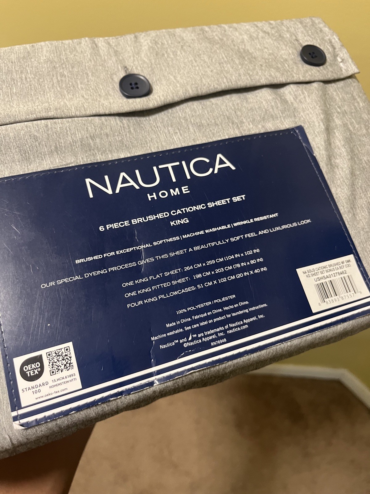 Nautica - Juego de sábanas catiónicas cepilladas de 6 piezas - ¡NUEVO! ¡Envío rápido!!