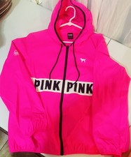 Victoria  s Secret PINK Anorak Windbreaker Jacket Hot Pink Size M/L