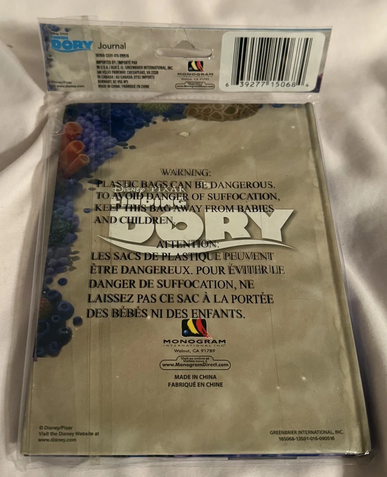 Disney Pixar Finding Dory “Go With the Flow” 40-Page Hardcover Journal w/Nemo  - Image 2 of 2