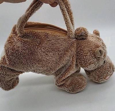 Plushies Hippo Huggable Animal Purse Soft Plush Kids Bag Cute Gift Fluffy