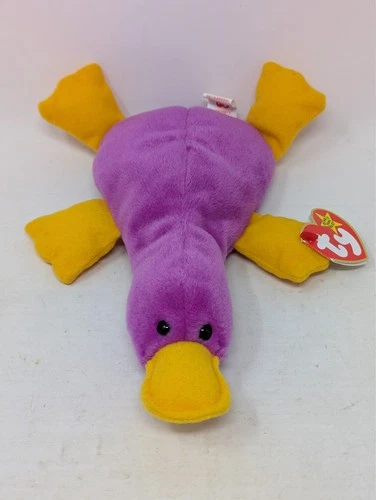 1993 Vintage Retired Ty Beanie Baby - Patti the Platypus Plush Toy - With Tag