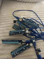 Lot OF 6 PCI-E Riser Card PCIe 1x to 16x GPU Data Cable for Bitcoin Mining US