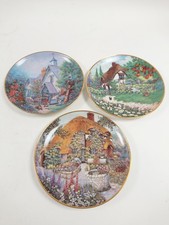 Franklin Mint Lilliput Lane Cottage Plates Set of 3 Limited Edition Collectible 