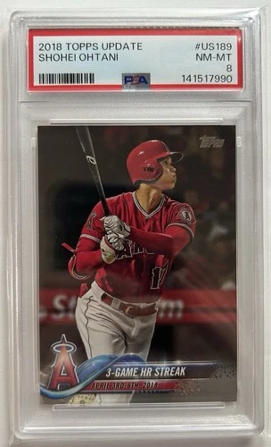 2018 Topps Update Shohei Ohtani 3-Game HR Streak PSA 8 RC Angels US189