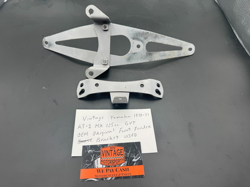Vintage Yamaha 1970-71 AT-1 MX GYT Original OEM Front High Fender Bracket Used