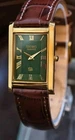 Vintage Seiko Slim Tank Mens Wristwatch Green Dial