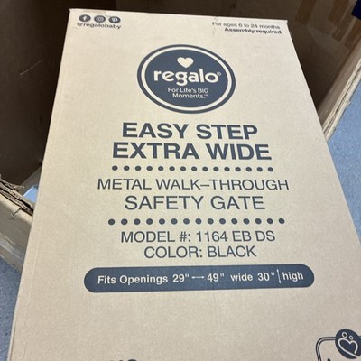 Regalo 1164 EB DS 49 inch Easy Step Extra Wide Baby Gate - Black