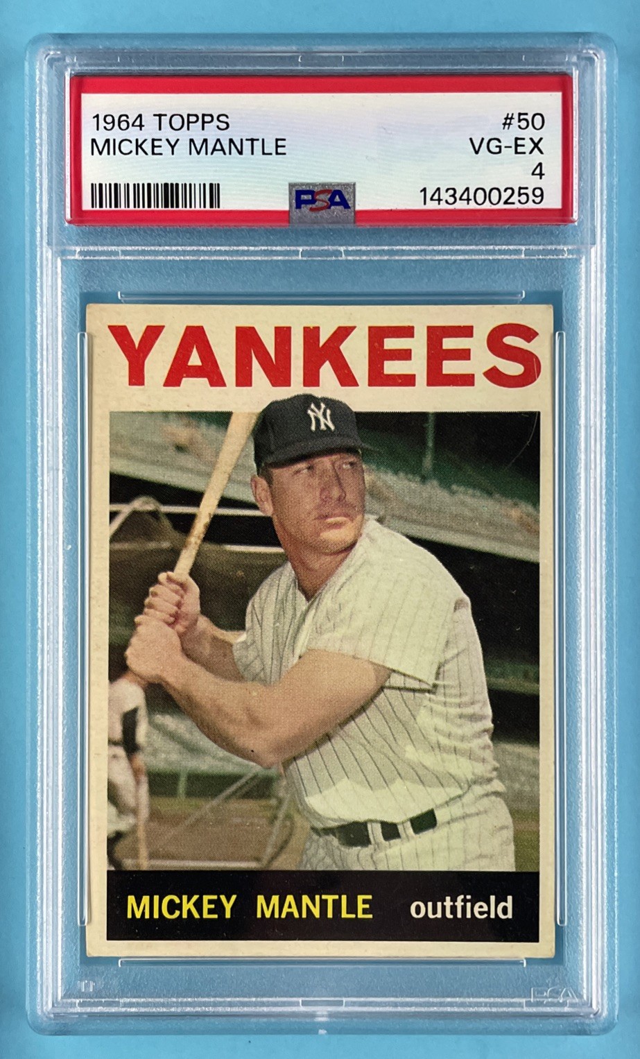 1964 Topps #50 Mickey Mantle - PSA 4 VG-EX