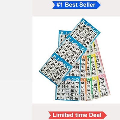 Bingo Paper Game Cards 100 Books 5 Sheets Per Book 3 Cards Per Sheet 1500 Total