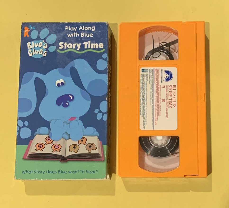 Nick Jr. Blue's Clues Play Along With Blue Story Time VHS Tape