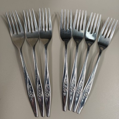 Oneida Lasting Rose Vintage Edelstahl Gabeln Ersatz Posten x7 Deluxe