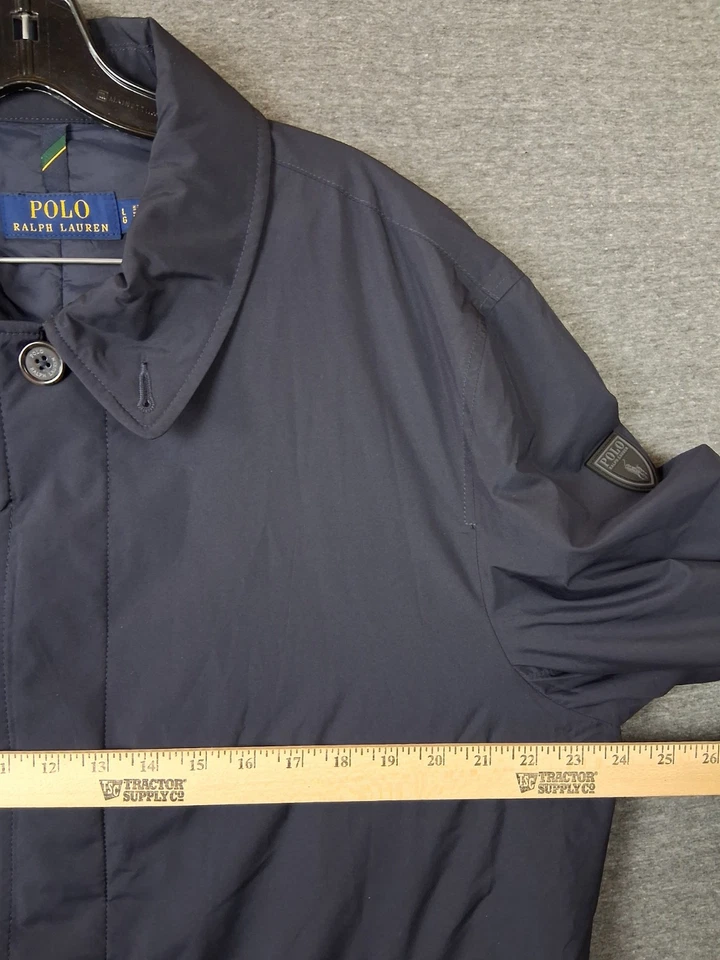 Abrigo Polo Ralph Lauren Para Hombres L Azul Resistente al Agua Viajero Embalable Caminar Foto 3 de 4