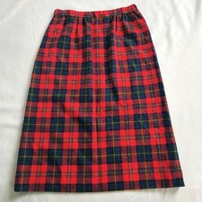 Vintage Pendleton 100 Wool Skirt Red Plaid Pencil Authentic Boyd Tartan