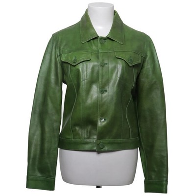 Unicuir, Lederjacke, Damen, Größe: 46, Grün, Acetat/Cupro, Einfarbig #KQr