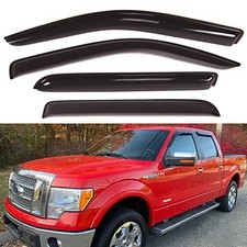 Side Window Visors Wind Deflectors Vent Guard 2009-2014 F150 SuperCrew/Crew Cab