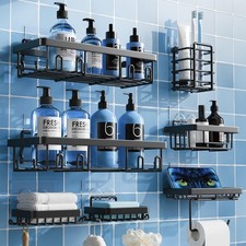 Shower Caddy 7 Pack, Adhesive Bathroom Shower Organizer for Bathroom Storage,...