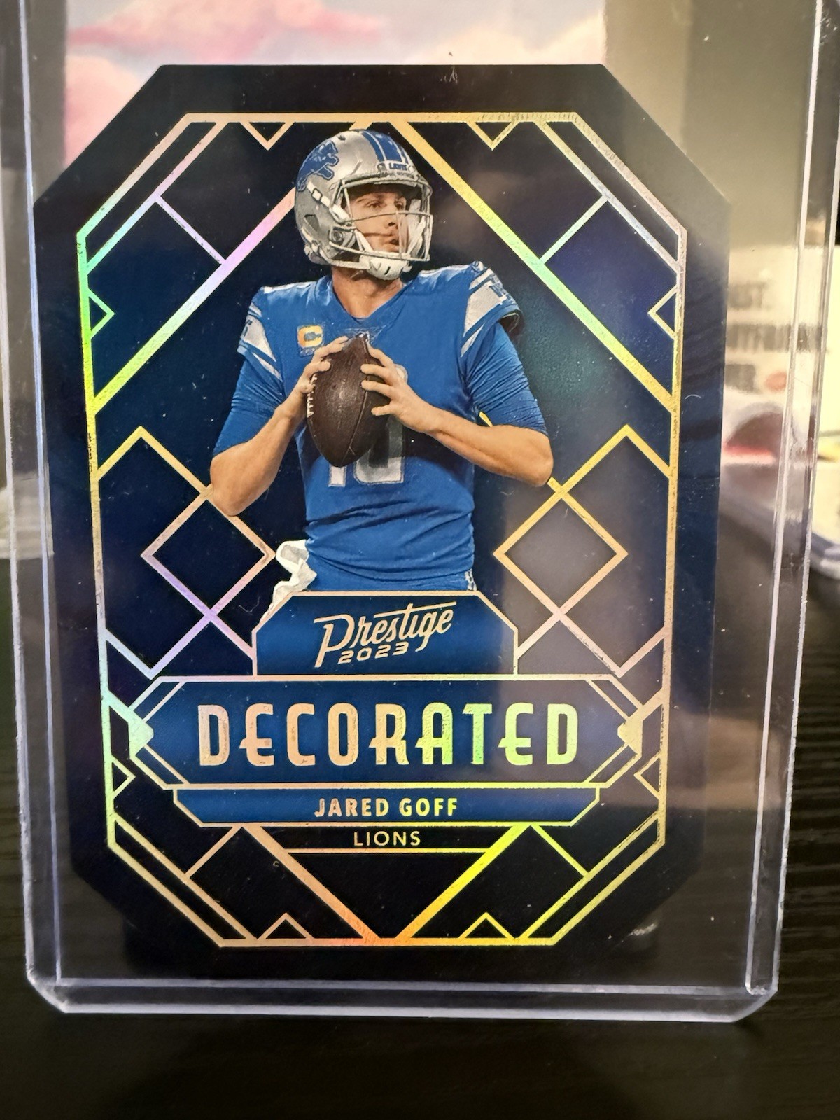2023 Panini Prestige Decorated Jared Goff Lions Insert D-10 Football Card
