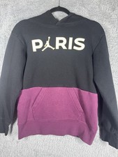 AIR JORDAN PSG PARIS SAINT-GERMAIN FLEECE PULLOVER HOODIE 'BORDEAUX' SIZE LARGE