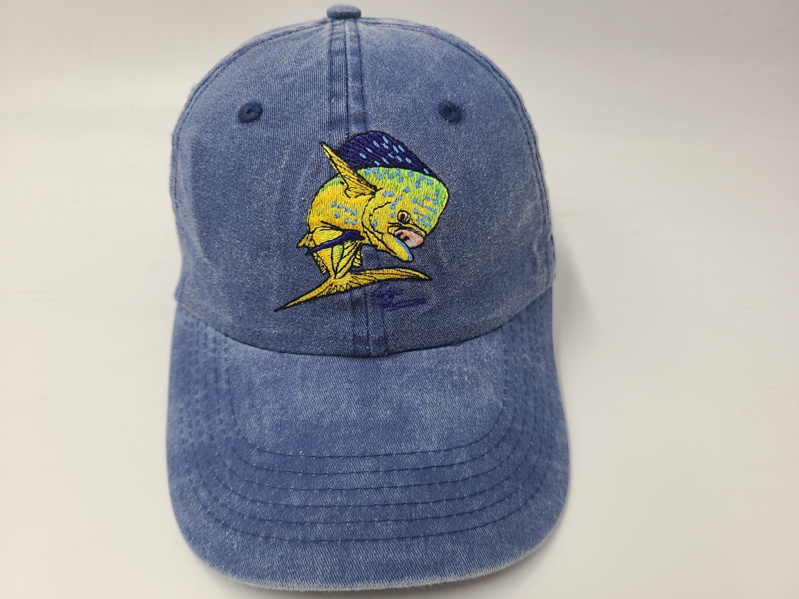 Vintage Fishing Strapback Adjustable (Fits Small) Hat Cap Cotton Men Women Blue