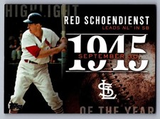 2015 Topps Update #H-67 Red Schoendienst Highlight of the Year