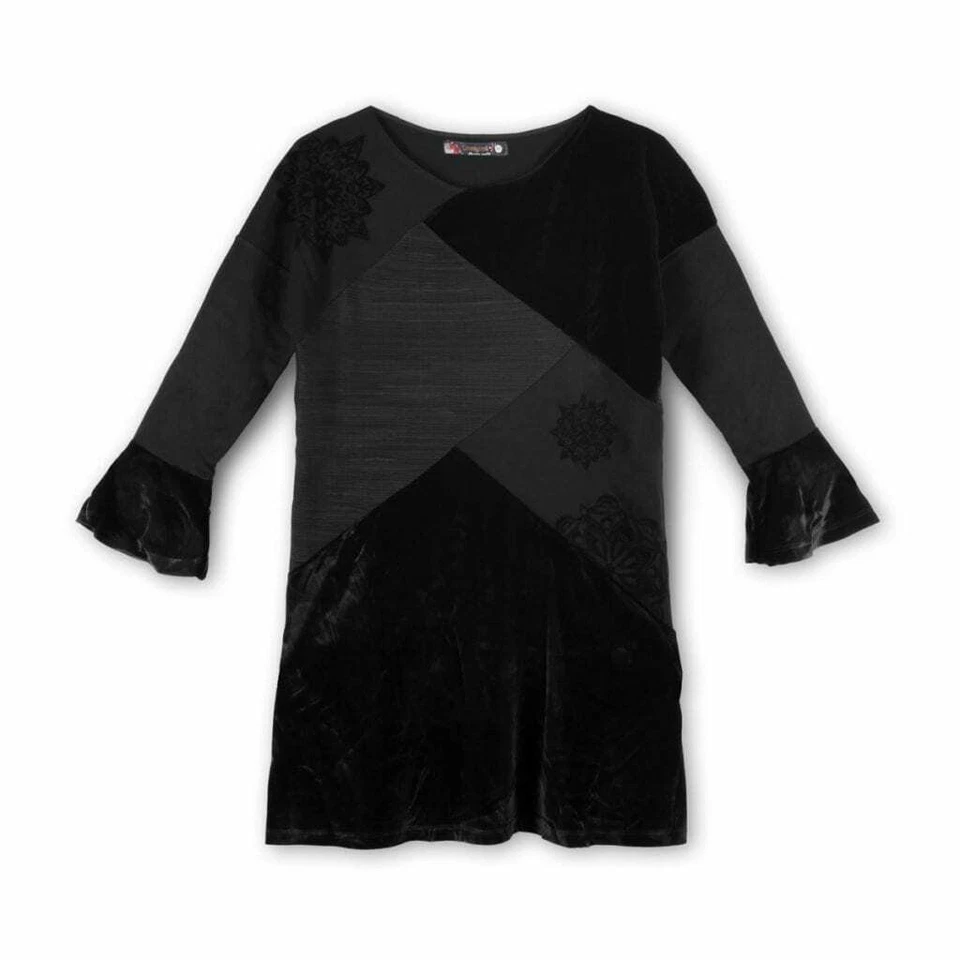 Desigual Damen Shift Kleid Kurz Schwarz Floral Gj8 Größe S EU 38 - Bild 2 von 4