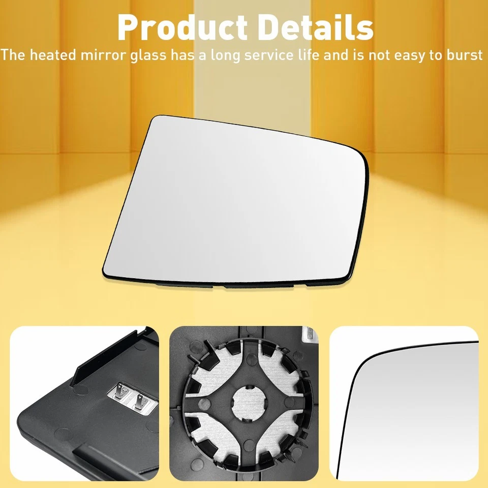 Espejo retrovisor de vidrio térmico superior izquierdo lado del conductor para Ford Transit 150 250 350 2015-22 Foto 4 de 4