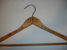 VINTAGE WOOD CLOTHES HANGER,PANTS /JACKET.PARIS CLEANERS