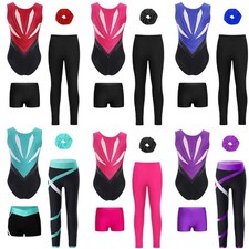 DE Mädchen Glitzer Gymnastik Trikot mit Hose...