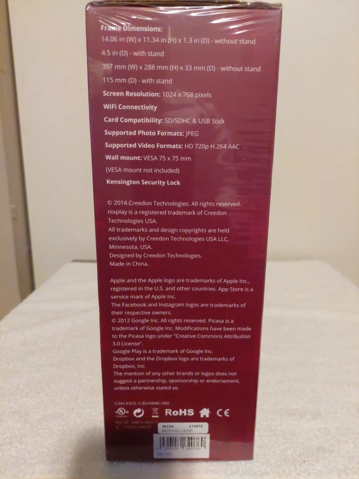 Nixplay Wi-Fi Cloud Digital Photo Frame 15” Display Brand New W15A - Image 2 of 4