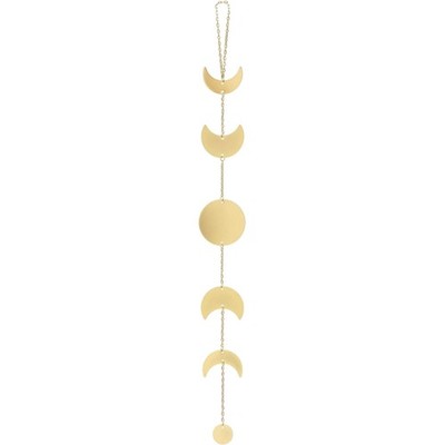 Mondphasen-Girlande Metall Boho Chic Wanddekoration Goldfarben