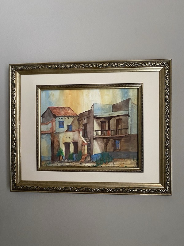 House Original Watercolor Painting Hand Painted 8x10 Art Mexican Home Signed