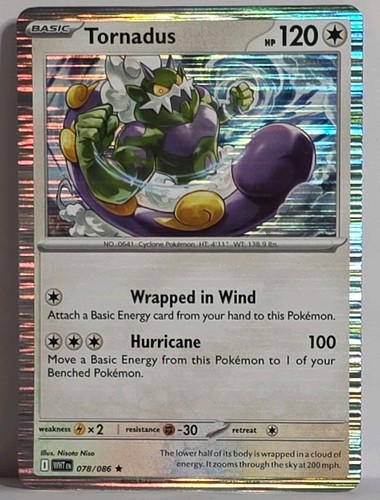 Tornadus 78/86 Full Card Holo Bleed Error White Flare Rare Pokemon TCG Card