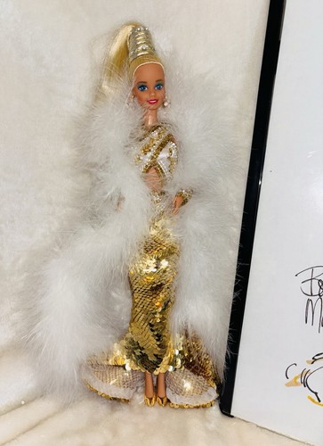 Barbie Mattel Designer: Bob Mackie Porcelain Barbie Gold Dress #5405 - Picture 4 of 7