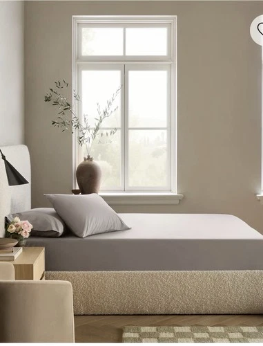 New Quince Queen Organic Cotton Percale 4pc Sheet Set Dove