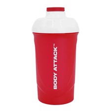 Body Attack Protein Shaker 600ml Rot-Weiß
