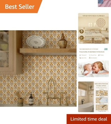 Vintage Floral Peel and Stick Wallpaper 17.3'' x 78.7'' - Stylish & Waterproof