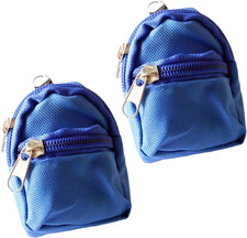 Blue Mini Doll Backpack School Bag Model Dollhouse School Accessory for 1/6 Scal